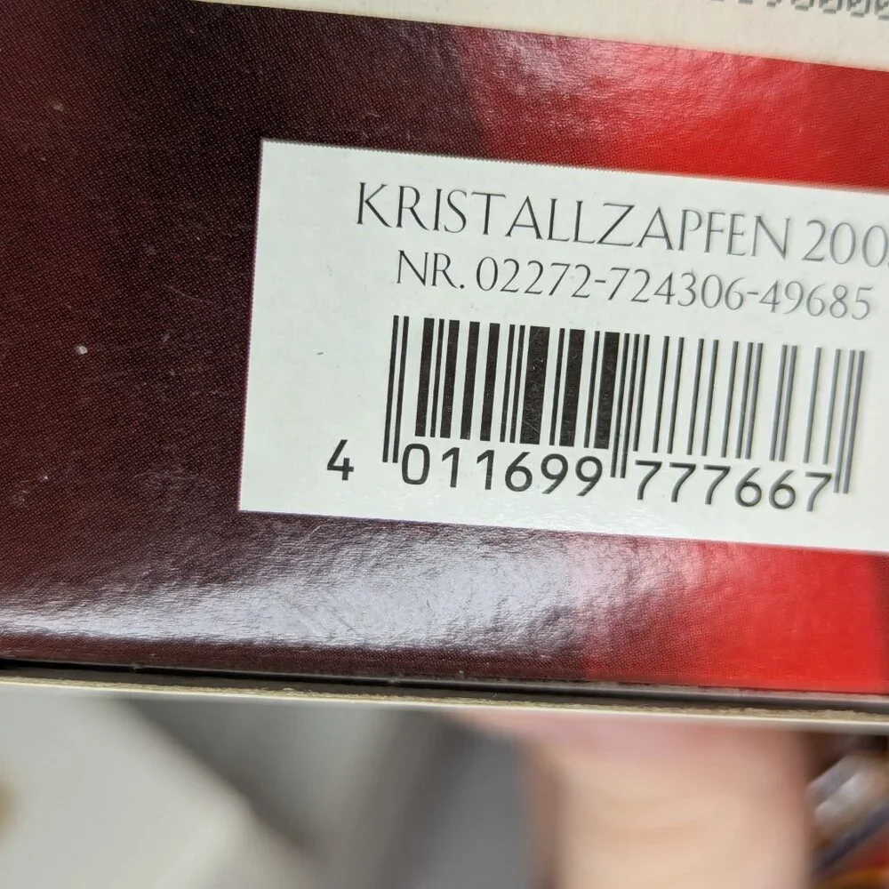 Hutschenreuther Glas Glocke Kristal Zapfen 2003 Winter Sports Motif Ornament